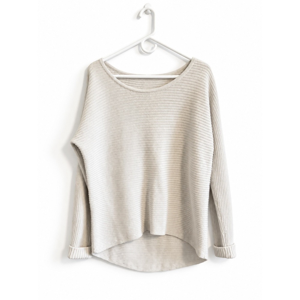 Athleta Sweater Relaxed Gray Knit Size Medium